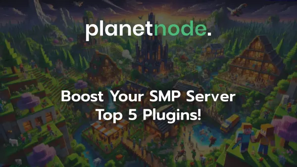 Banner with text: Boost Your SMP Server Top 5 Plugins!