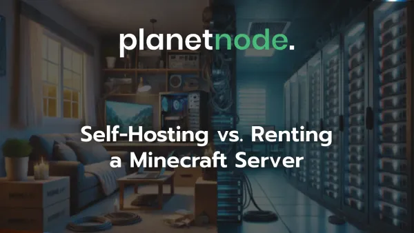 Banner with text: Self-Hosting vs. Renting a Minecraft Server